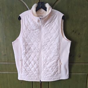 L.L. Bean Misses XL REG Creamy Beige  Fleece-lined fitness Vest NEW